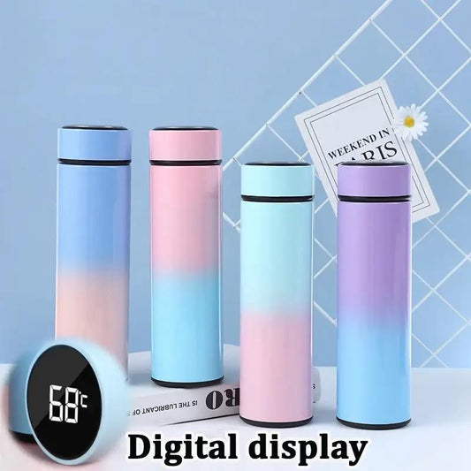 Thermos Gradient Water Bottle Temperature Display Vacuum Flasks 500ml